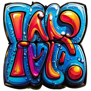 Graffiti Bubble Letters PNG Pum