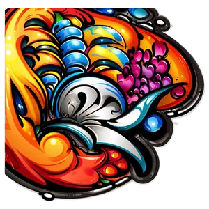 Graffiti Pattern PNG Bwt