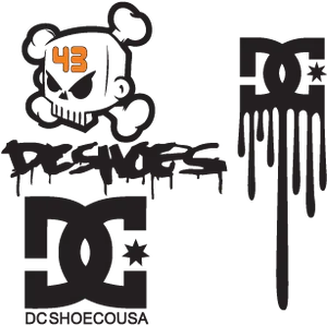 Graffiti_ Style_ D C_ Shoes_ Logo PNG image