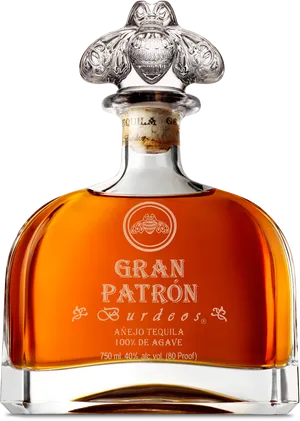 Gran Patron Burdeos Anejo Tequila Bottle PNG image