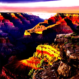 Grand Canyon South Rim Panoramic Png Fhh15 PNG image