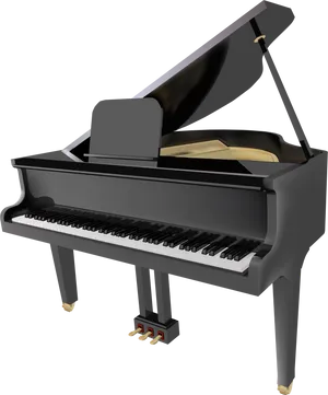 Grand Piano Black Background PNG image