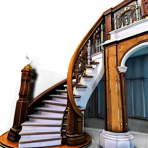 Grandiose Mansion Staircase PNG Cjx71 PNG