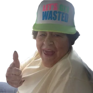 Grandma Party Hat Thumbs Up PNG image