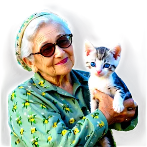 Grandmother With Cat PNG 40 PNG