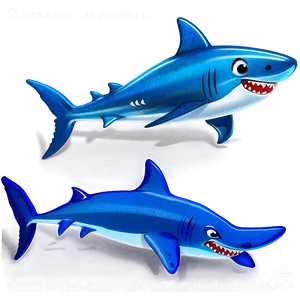 Grandpa Shark And Baby Shark Png Kav PNG image