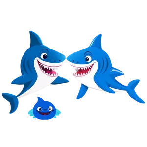 Grandpa Shark And Baby Shark Png Otf PNG image