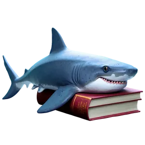 Grandpa Shark With Book Png 06282024 PNG image