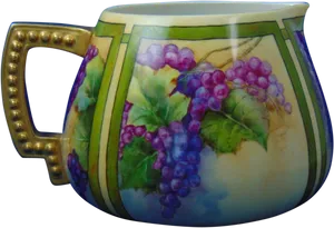 Grape Decorated Ceramic Mug PNG image