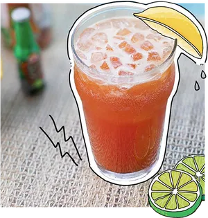 Grapefruit Cocktail Glass Illustration PNG image