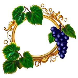 Grapes Frame PNG 05242024