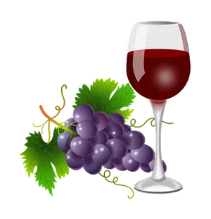 Grapesand Wine Glass Illustration