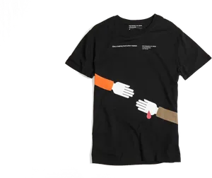 Graphic Black Shirt Helping Hands PNG image