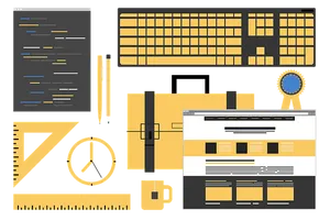 Graphic Designer Workspace Elements