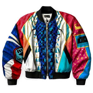Graphic Print Bomber Jacket PNG Gii23 PNG