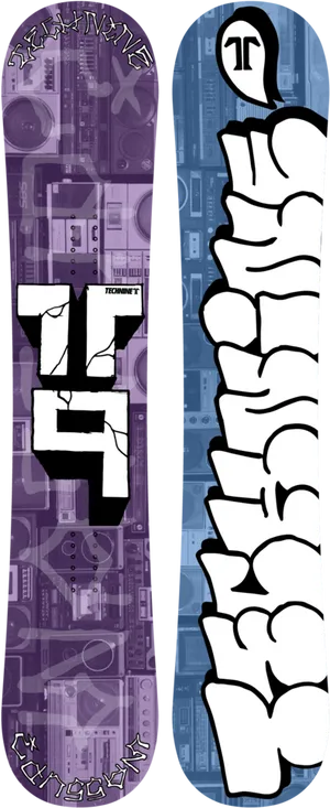 Graphic Snowboard Designs Techand Typography