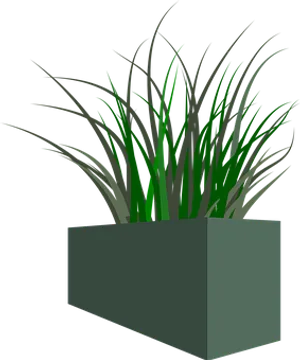 Grassin Rectangular Pot Vector PNG image