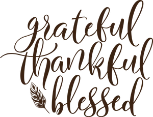 Grateful Thankful Blessed Calligraphy PNG image