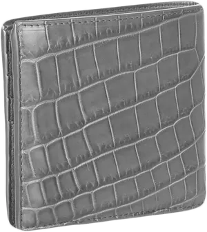 Gray Crocodile Leather Wallet PNG image