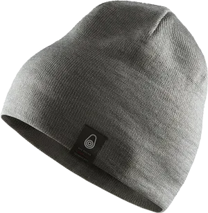 Gray Knit Beanie Hat PNG image