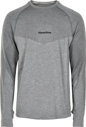 Gray Newline Long Sleeve Running Shirt PNG image