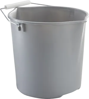 Gray Plastic Bucketwith Handle PNG image