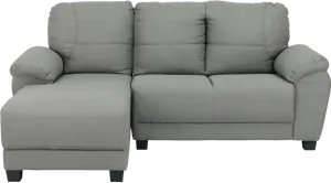 Gray Sectional Sofawith Chaise PNG image