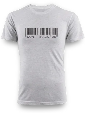 Gray Shirt Dont Track Us Barcode Print PNG image