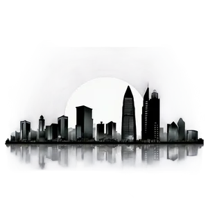 Grayscale City Skyline Png 49 PNG image