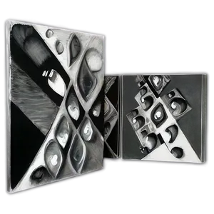 Grayscale Modern Artwork Png 06252024 PNG image