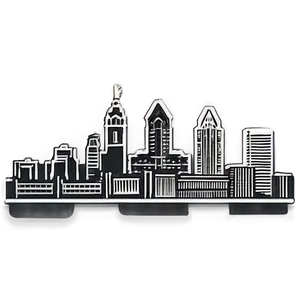 Grayscale Philadelphia Skyline Png Run PNG image