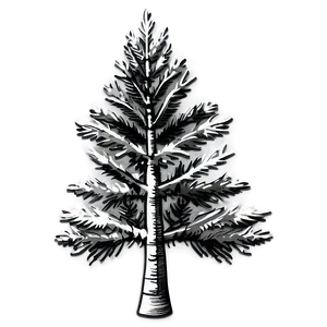 Grayscale Pine Tree PNG Ooy