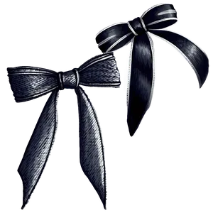Grayscale Ribbon Bows PNG 06252024