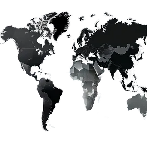 Grayscale World Map Png 06252024 PNG image