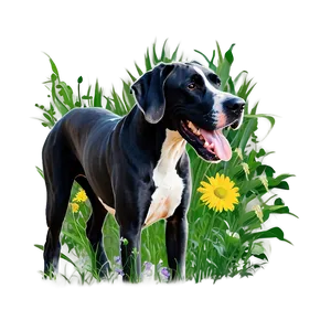 Great Dane With Flowers PNG 06212024