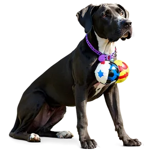 Great Dane With Toy PNG 27