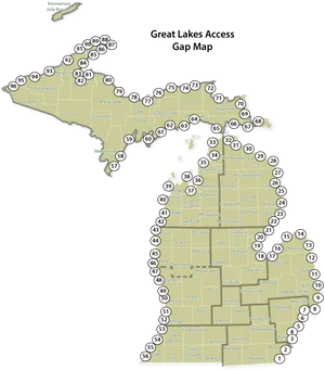 Great Lakes Access Gap Map PNG image