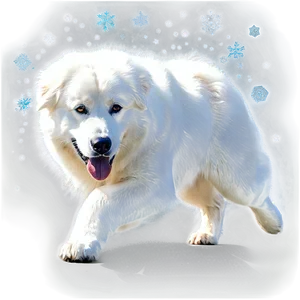 Great Pyrenees And Snowflakes PNG Cth