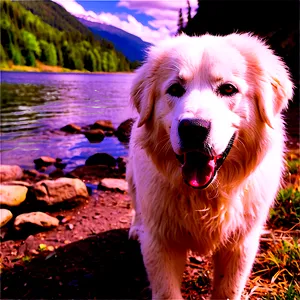 Great Pyrenees On Adventure PNG Jpp