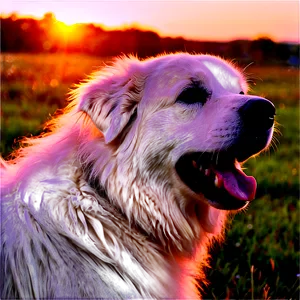 Great Pyrenees Watching Sunset PNG Fnv42 PNG