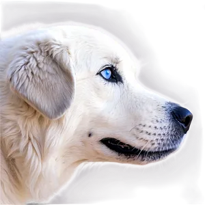 Great Pyrenees With Blue Eyes PNG Cti80 PNG