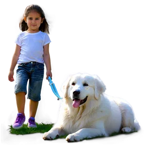 Great Pyrenees With Kids PNG 06292024