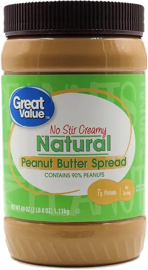 Great Value Natural Peanut Butter PNG
