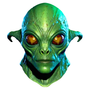 Green Alien Head PNG 05032024