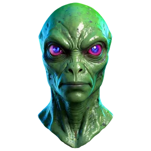 Green Alien Head PNG 05032024