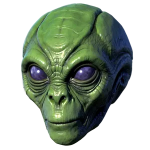 Green Alien Head PNG 32