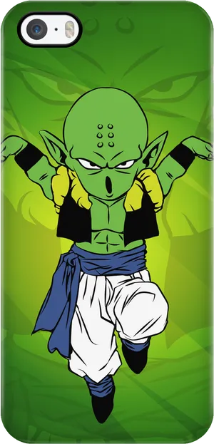 Green Alien Warriori Phone Case PNG image