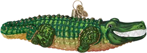 Green Alligator Ornament