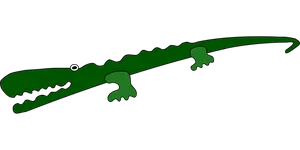 Green Alligator Silhouette Graphic