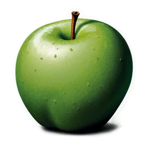 Green Apple Illustration PNG Bks96 PNG